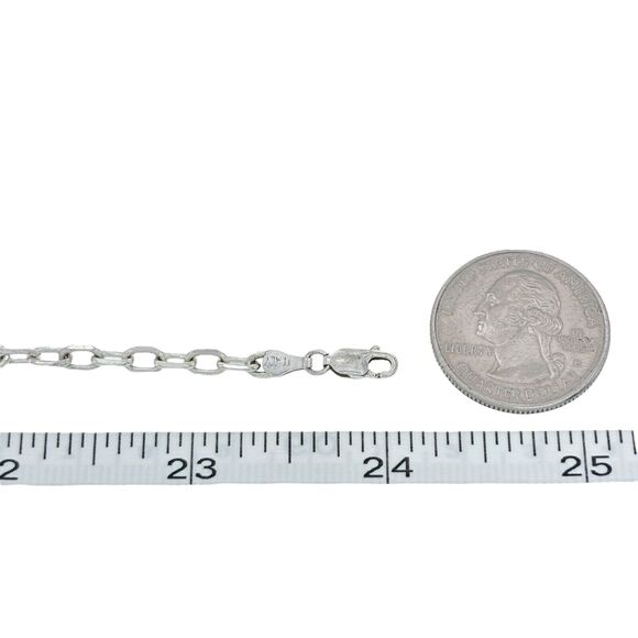 Vintage Italy Sterling Silver 925 Oval Link Chain Necklace 24" - Picture 3 of 4